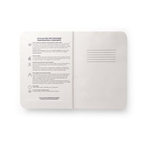 TEAPAD SEMI-RIGID. Bloc-notes A5 avec couverture semi-rigide fabriquée à partir de déchets de feuilles de thé (65%)