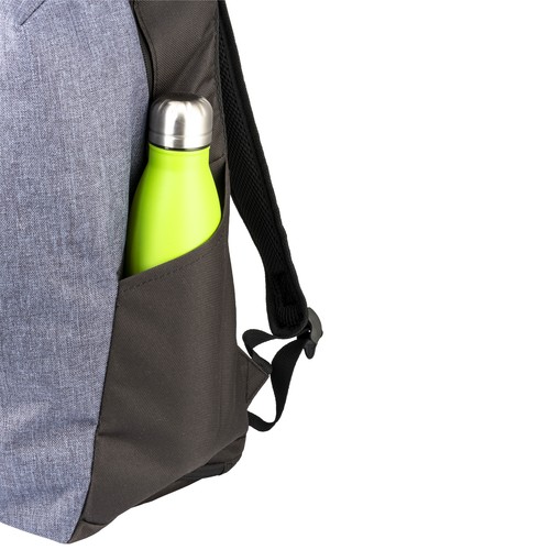 Zaino sport in poliestere 600D melange, ampio scomparto principale con porta pc (15").