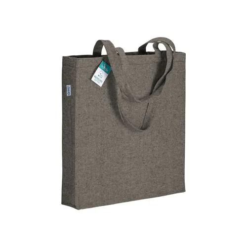 280g/m2 recycled cotton shopping bag, long handles and gussets 280g/m2 recycled cotton shopping bag, long handles and gussets