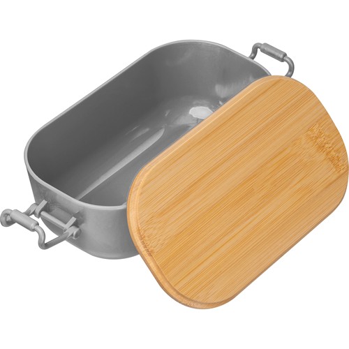Lunchbox with bamboo lid and clamp closure. JAVIER Lunchbox with bamboo lid and clamp closure. JAVIER