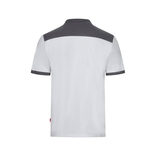 VL VELES. Polo piqué bicolore stretch (200g/m²), manches courtes, en polyester (96%) et élasthanne (4%)