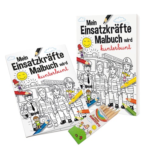 Colouring book / set A6 - Emergency services - Colouring book with individual front and back sides Colouring book / set A6 - Emergency services - Colouring book with individual front and back sides