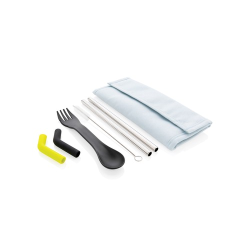 Tierra 2pcs straw and cutlery set in pouch Tierra 2pcs straw and cutlery set in pouch