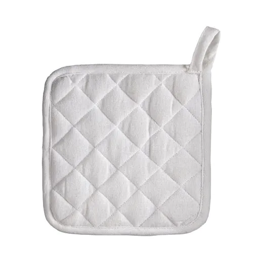 Recycled cotton kitchen pot holder with hooking loop