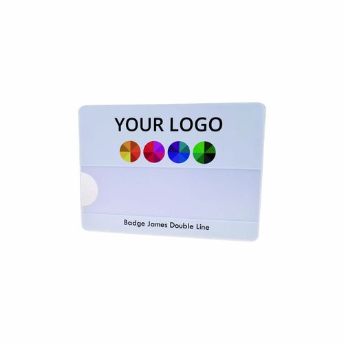 Name Badge James, doppio, spilla stampa Full Color. Name Badge James, doppio, spilla stampa Full Color.