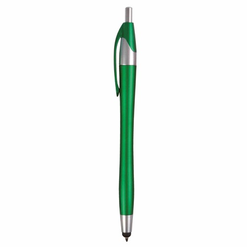 Penna a scatto in plastica con gommino per touch screen