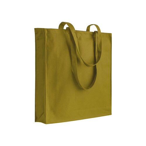 Bolsa de algodón con fuelle e asas largas. Bolsa de algodón con fuelle e asas largas.