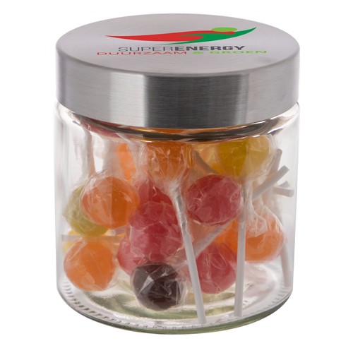 Glass jar stainless steel lid 0,9 liter