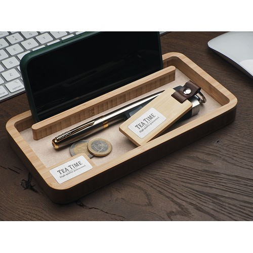 Drewniany organizer na biurko