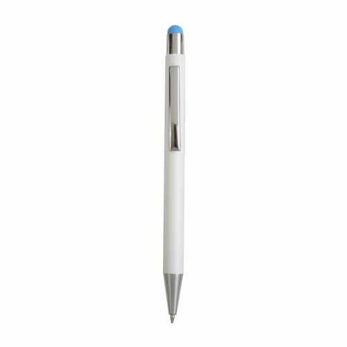 Aluminum push button ball pen with colored touch screen and laser engraved logo
