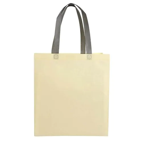 Shopper avec soufflet en TNT laminé 100g/m2 thermosoudé, anses longues Shopper avec soufflet en TNT laminé 100g/m2 thermosoudé, anses longues