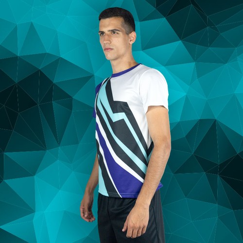 Top basic sports t-shirt, touch cotton fabric