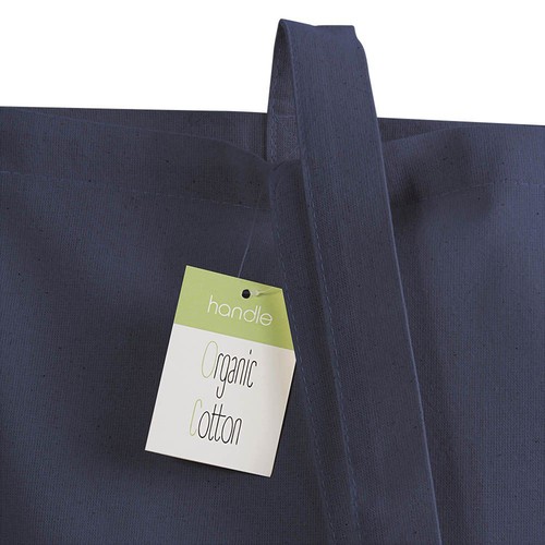 140 g/m2 organic cotton shopping bag, long handles