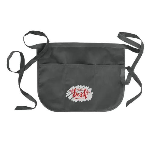 20% cotton/80% polyester (180 g/m2) bartender apron with 3 front pockets, 49 x 34 cm 20% cotton/80% polyester (180 g/m2) bartender apron with 3 front pockets, 49 x 34 cm