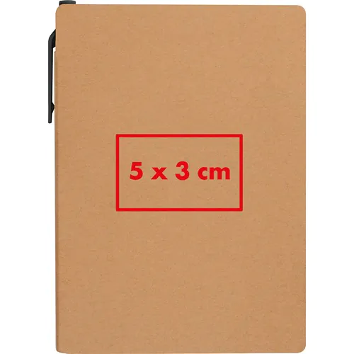 Notebook with pen and sticky notes