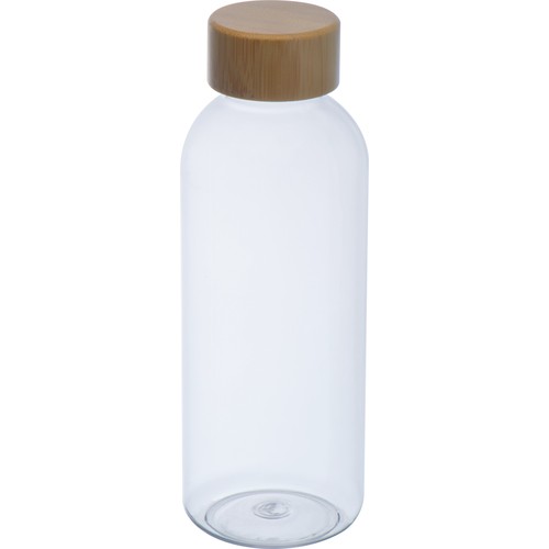 Plastic bottle with bamboo cap 600 ml