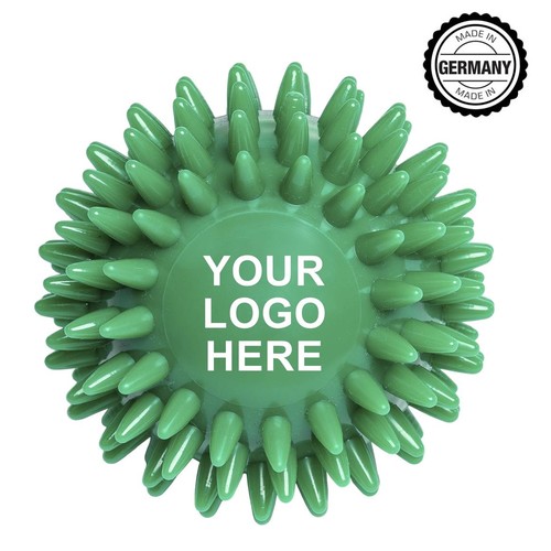 Pelota de masaje erizo con estampado (78 mm, verde), "Made in Germany"