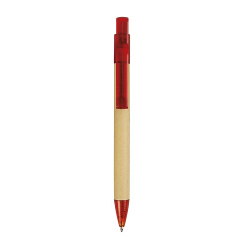 Stylo à déclic en papier recyclé avec détails plastique