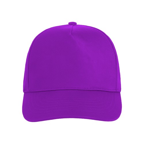 Casquette en coton, 5 panneaux, avec visières de 2 mm d'épaisseur et anneaux brodés, ferme
