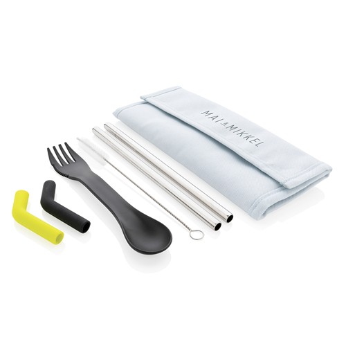 Tierra 2pcs straw and cutlery set in pouch Tierra 2pcs straw and cutlery set in pouch