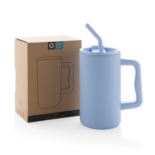 Cube RCS certified recycled steel mug 800ml