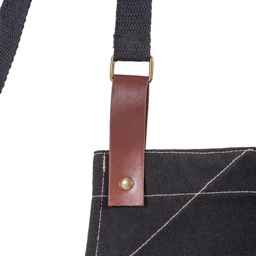 280 g/m2 cotton kitchen apron with 2 front pockets, adjustable PU straps. 280 g/m2 cotton kitchen apron with 2 front pockets, adjustable PU straps.