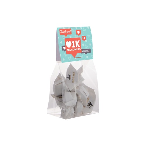 Blokzakje met kopkaartje en 50 gram snoep