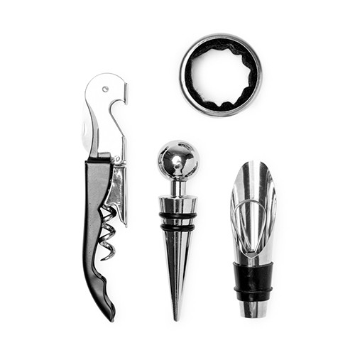 Ensemble de vin avec accessoires en acier Indio