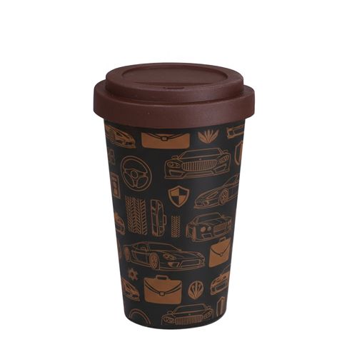 Becher Freedom Classic 280ml schwarz satiniert/braun