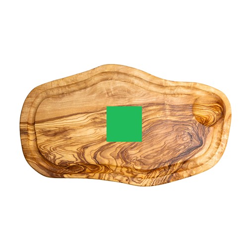 Planche ovale en bois d’olivier avec rigole env. 35x15 cm