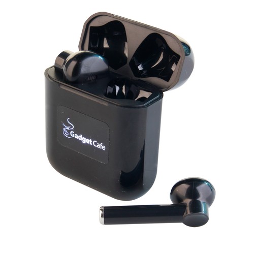 Wireless earbuds with light up logo