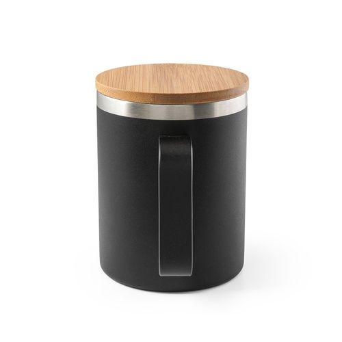 LAUDA. Mug in 90% recycled stainless steel with bamboo lid 420 mL LAUDA. Mug in 90% recycled stainless steel with bamboo lid 420 mL