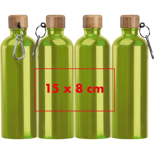 Botella de acero inoxidable con mosquetón, 750 ml Botella de acero inoxidable con mosquetón, 750 ml
