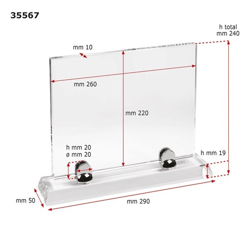 GLASS PLATE WITH BASE 260x220 mm GLASS PLATE WITH BASE 260x220 mm