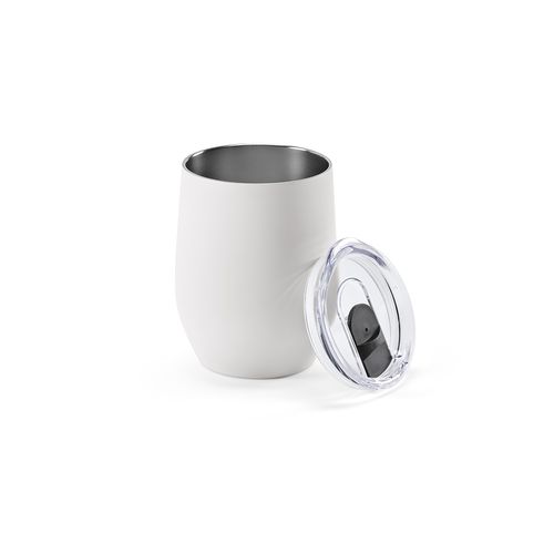 Tazza da viaggio Tigris 320ml in rSS. Doppia parete con coperchio