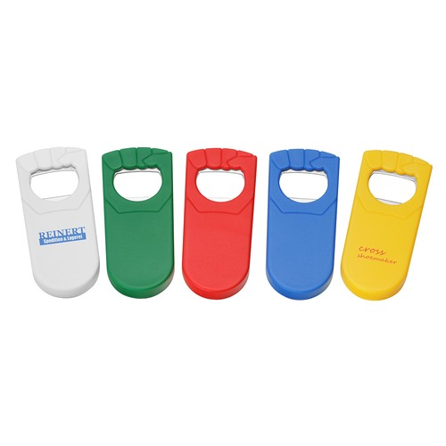 Flesopener met sluiting "vuistje" Flesopener met sluiting "vuistje"