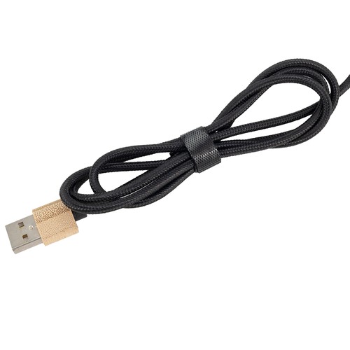 3-in-1 cable with elighted logo in a wooden casing