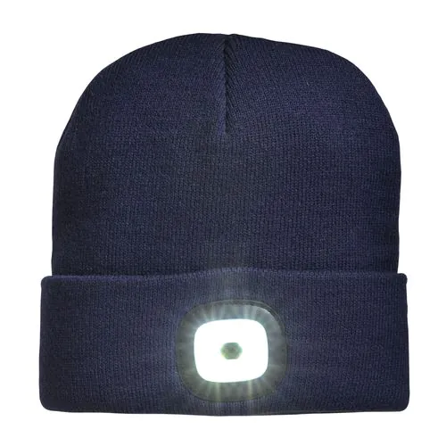 Bonnet en maille 100 % acrylique lourd avec lumière LED détachable et rechargeable via USB