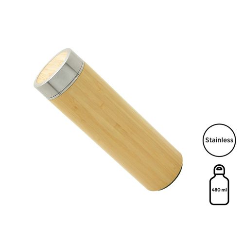 Bouteille isotherme 'Onsen' bambou, avec infuseur, 480ml Bouteille isotherme 'Onsen' bambou, avec infuseur, 480ml