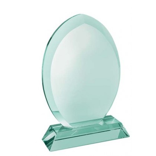 TROPHY GREEN GLASS DROP H172MM.