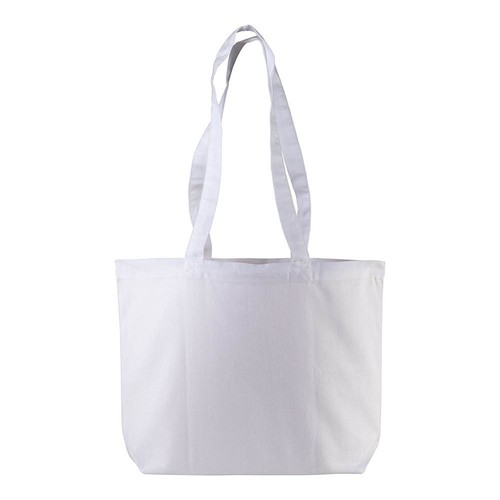 120 g/m2 cotton shopping bag, long handles and bottom gusset