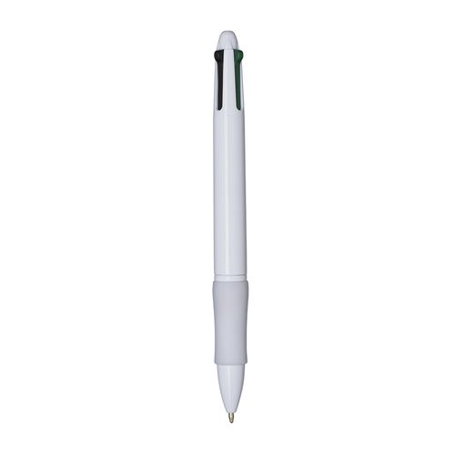 Penna a scatto in plastica 4 refill. Impugnatura gommata