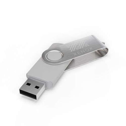 USB Stick Twister (White, 4GB 2.0, Engraving frontside, Engraving backside)