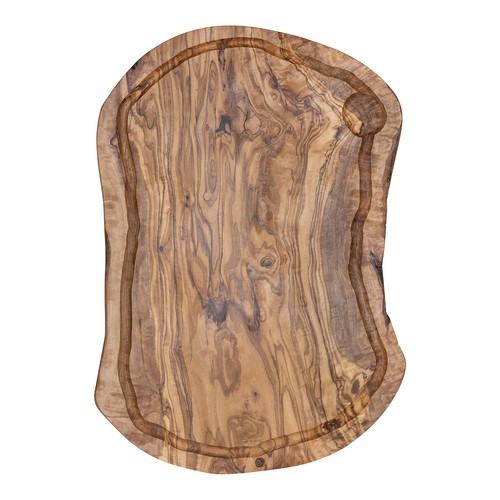 Oval olive wood board with juice groove approx. 35x15 cm