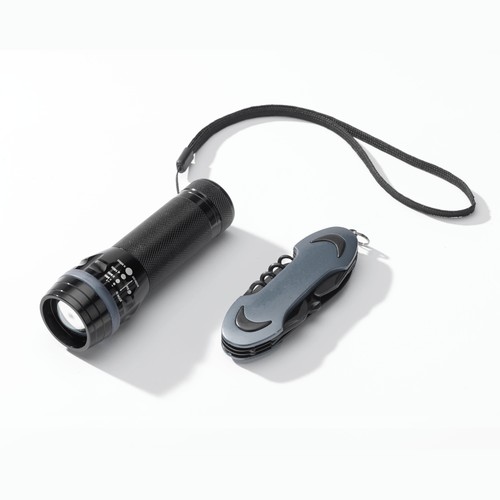 CONJUNTO COLORADO I: LINTERNA LED Y NAVAJA CONJUNTO COLORADO I: LINTERNA LED Y NAVAJA
