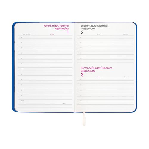 2026 daily planner with soft cover in thermo-reactive PU