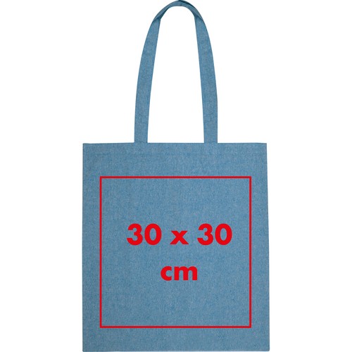Borsa in cotone riciclato con manici lunghi Borsa in cotone riciclato con manici lunghi