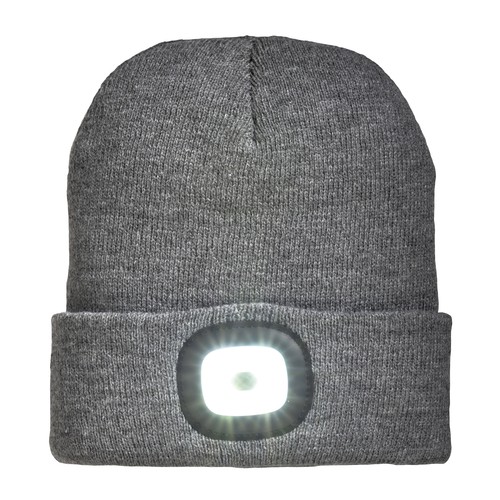 Bonnet en maille 100 % acrylique lourd avec lumière LED détachable et rechargeable via USB