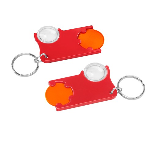 Chip holder with 1€ chip and magnifier Chip holder with 1€ chip and magnifier