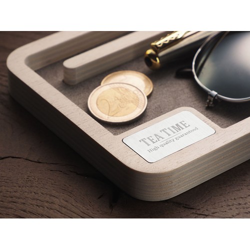 Drewniany organizer na biurko